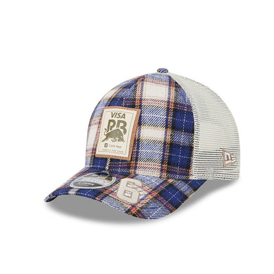 VISA CASH APP RACING BULLS AUSTIN PLAID FLANNEL DARK BLUE 9FORTY MC CAP