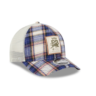 VISA CASH APP RACING BULLS AUSTIN PLAID FLANNEL DARK BLUE 9FORTY MC CAP