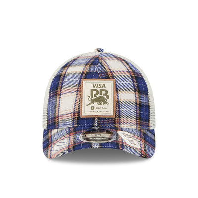 VISA CASH APP RACING BULLS AUSTIN PLAID FLANNEL DARK BLUE 9FORTY MC CAP