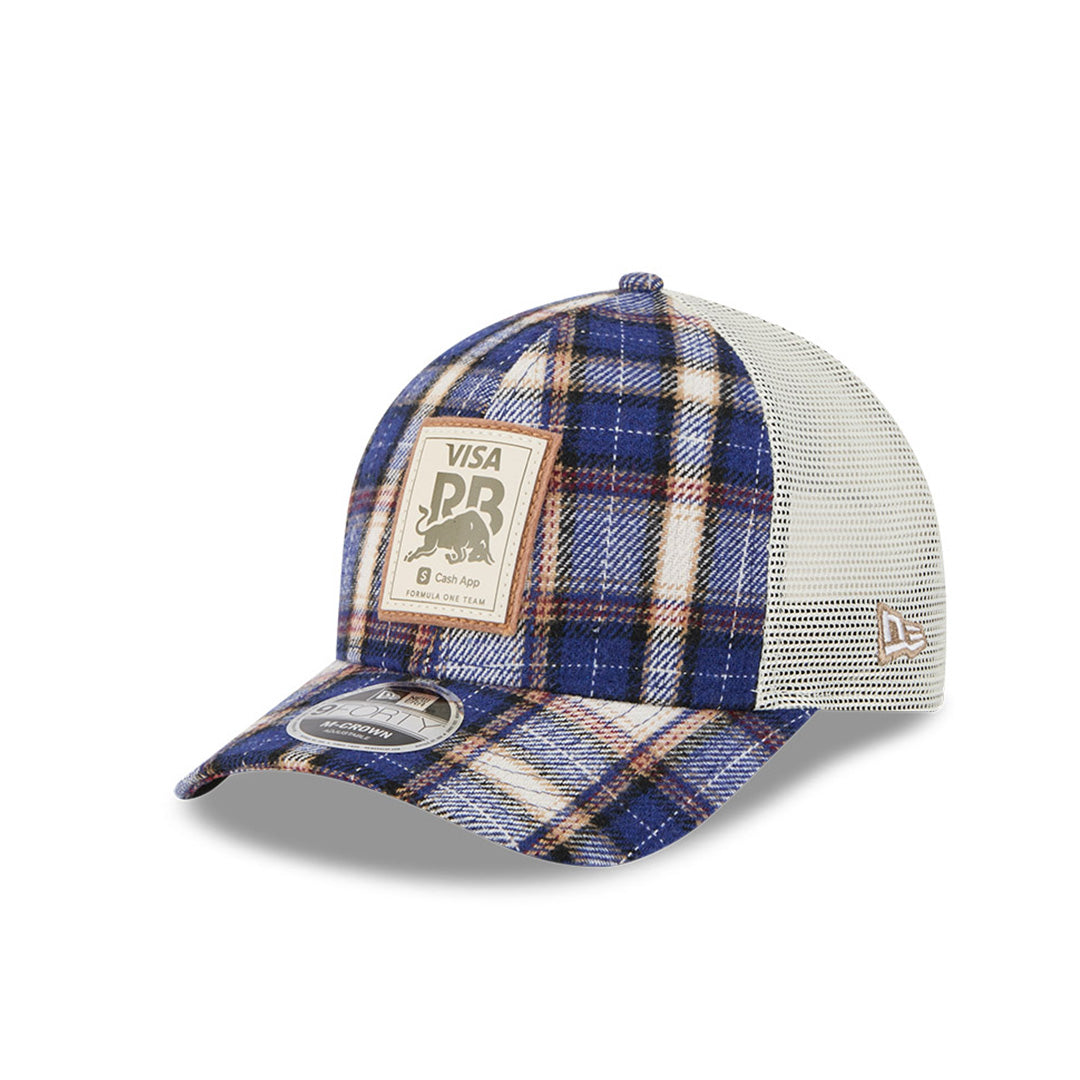 VISA CASH APP RACING BULLS AUSTIN TEAM PLAID FLANNEL DARK BLUE 9FORTY MC CAP