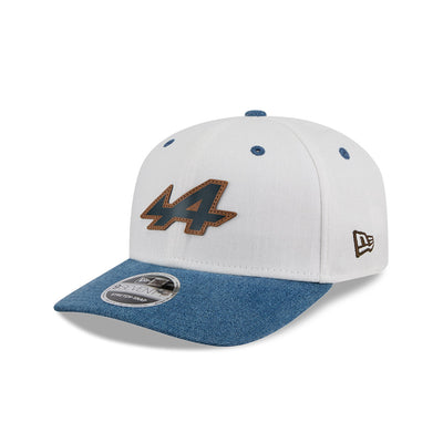 BWT ALPINE F1 TEAM AUSTIN RACE SPECIAL 2-TONE DENIM VISOR BEIGE 9SEVENTY STRETCH SNAP CAP