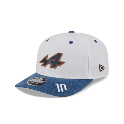 BWT ALPINE F1 TEAM AUSTIN RACE SPECIAL 10 2-TONE DENIM VISOR BEIGE 9SEVENTY STRETCH SNAP CAP
