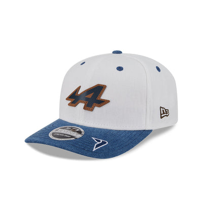 BWT ALPINE F1 TEAM AUSTIN RACE SPECIAL 7 2-TONE DENIM VISOR BEIGE 9SEVENTY STRETCH SNAP CAP