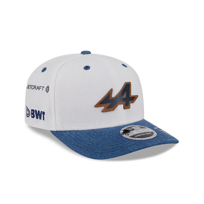 BWT ALPINE F1 TEAM AUSTIN RACE SPECIAL 7 2-TONE DENIM VISOR BEIGE 9SEVENTY STRETCH SNAP CAP