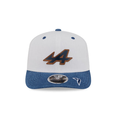 BWT ALPINE F1 TEAM AUSTIN RACE SPECIAL 7 2-TONE DENIM VISOR BEIGE 9SEVENTY STRETCH SNAP CAP