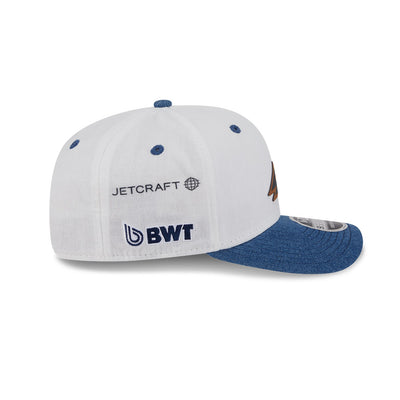 BWT ALPINE F1 TEAM AUSTIN RACE SPECIAL 7 2-TONE DENIM VISOR BEIGE 9SEVENTY STRETCH SNAP CAP