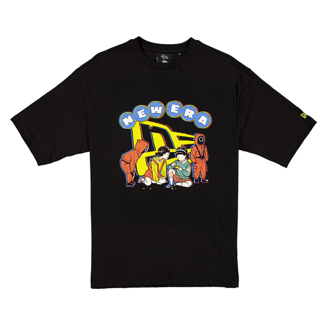 NEW ERA X NETFLIX SQUID GAME GRAPHIC BLACK OVERSIZED SHORT SLEEVE T-SHIRT