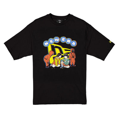 NEW ERA X NETFLIX SQUID GAME GRAPHIC BLACK OVERSIZED SHORT SLEEVE T-SHIRT