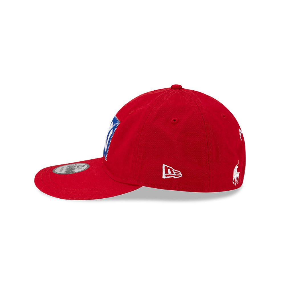 NEW ERA X RALPH LAUREN NEW YORK YANKEES RED 9FORTY LONG FLAT VISOR CAP