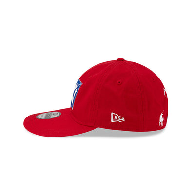 NEW ERA X RALPH LAUREN NEW YORK YANKEES RED 9FORTY LONG FLAT VISOR CAP