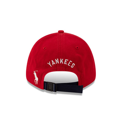 NEW ERA X RALPH LAUREN NEW YORK YANKEES RED 9FORTY LONG FLAT VISOR CAP