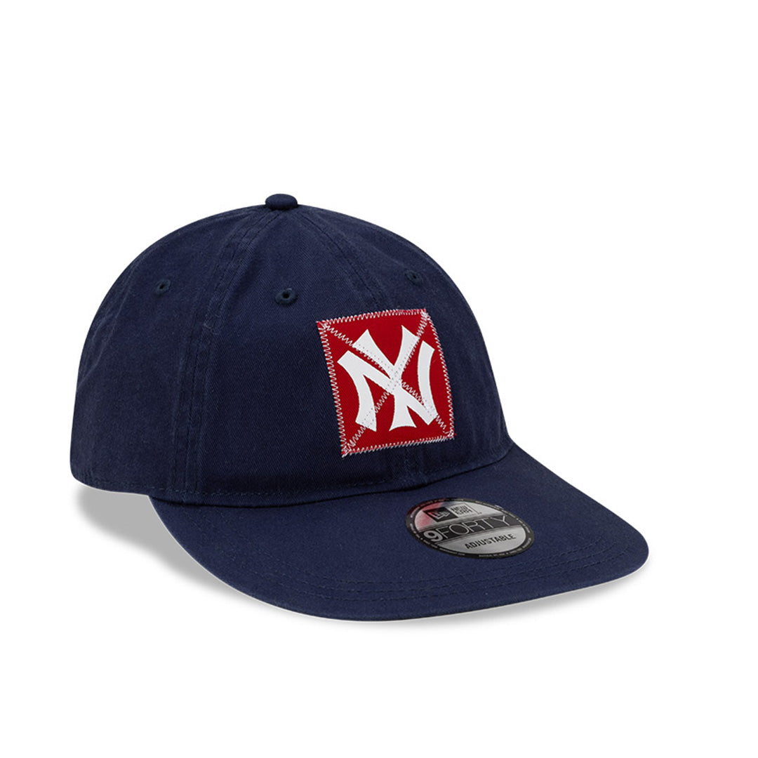 NEW ERA X RALPH LAUREN NEW YORK YANKEES NAVY 9FORTY LONG FLAT VISOR CAP