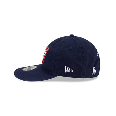 NEW ERA X RALPH LAUREN NEW YORK YANKEES NAVY 9FORTY LONG FLAT VISOR CAP