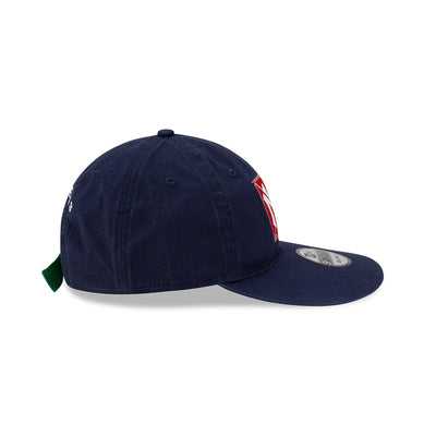 NEW ERA X RALPH LAUREN NEW YORK YANKEES NAVY 9FORTY LONG FLAT VISOR CAP