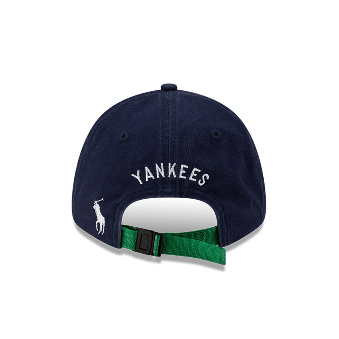 NEW ERA X RALPH LAUREN NEW YORK YANKEES NAVY 9FORTY LONG FLAT VISOR CAP