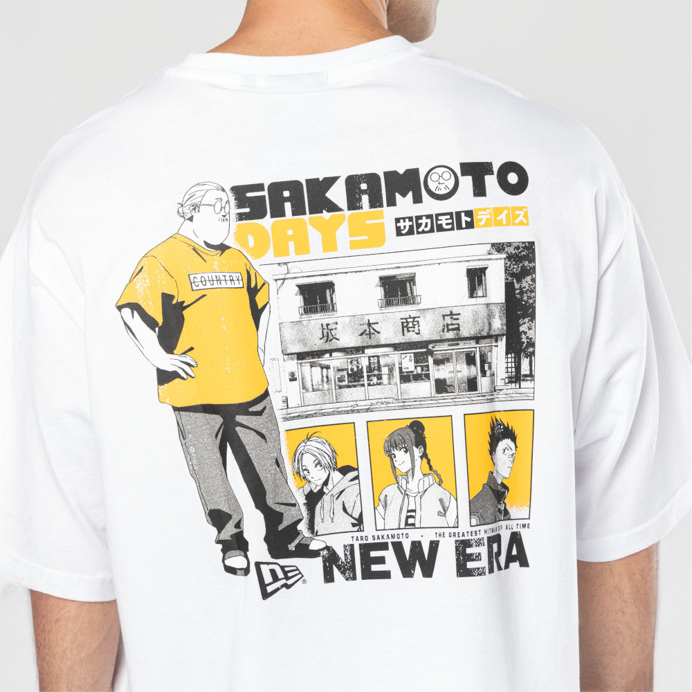 NEW ERA X NETFLIX SAKAMOTO DAYS WHITE OVERSIZED SHORT SLEEVE T-SHIRT