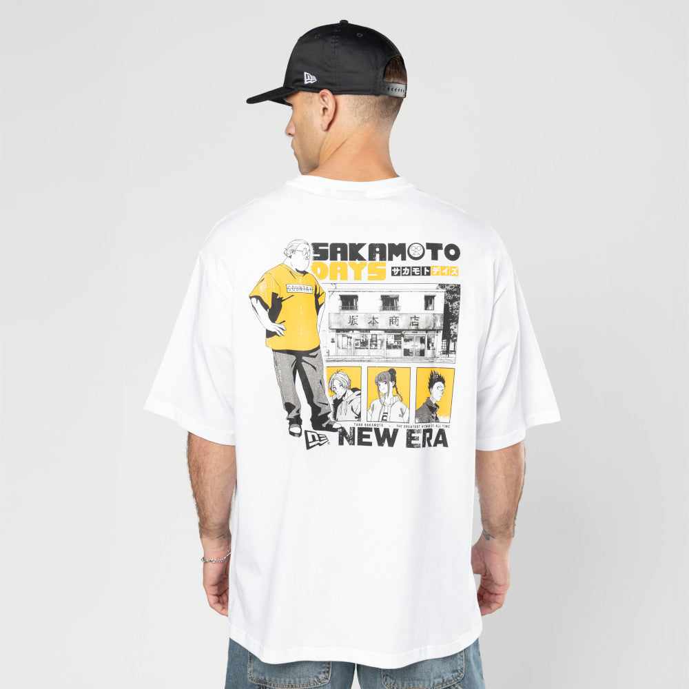 NEW ERA X NETFLIX SAKAMOTO DAYS WHITE OVERSIZED SHORT SLEEVE T-SHIRT