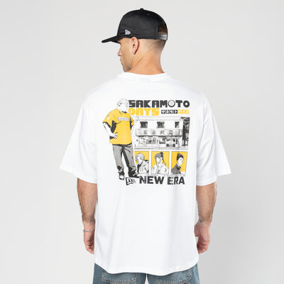 NEW ERA X NETFLIX SAKAMOTO DAYS WHITE OVERSIZED SHORT SLEEVE T-SHIRT