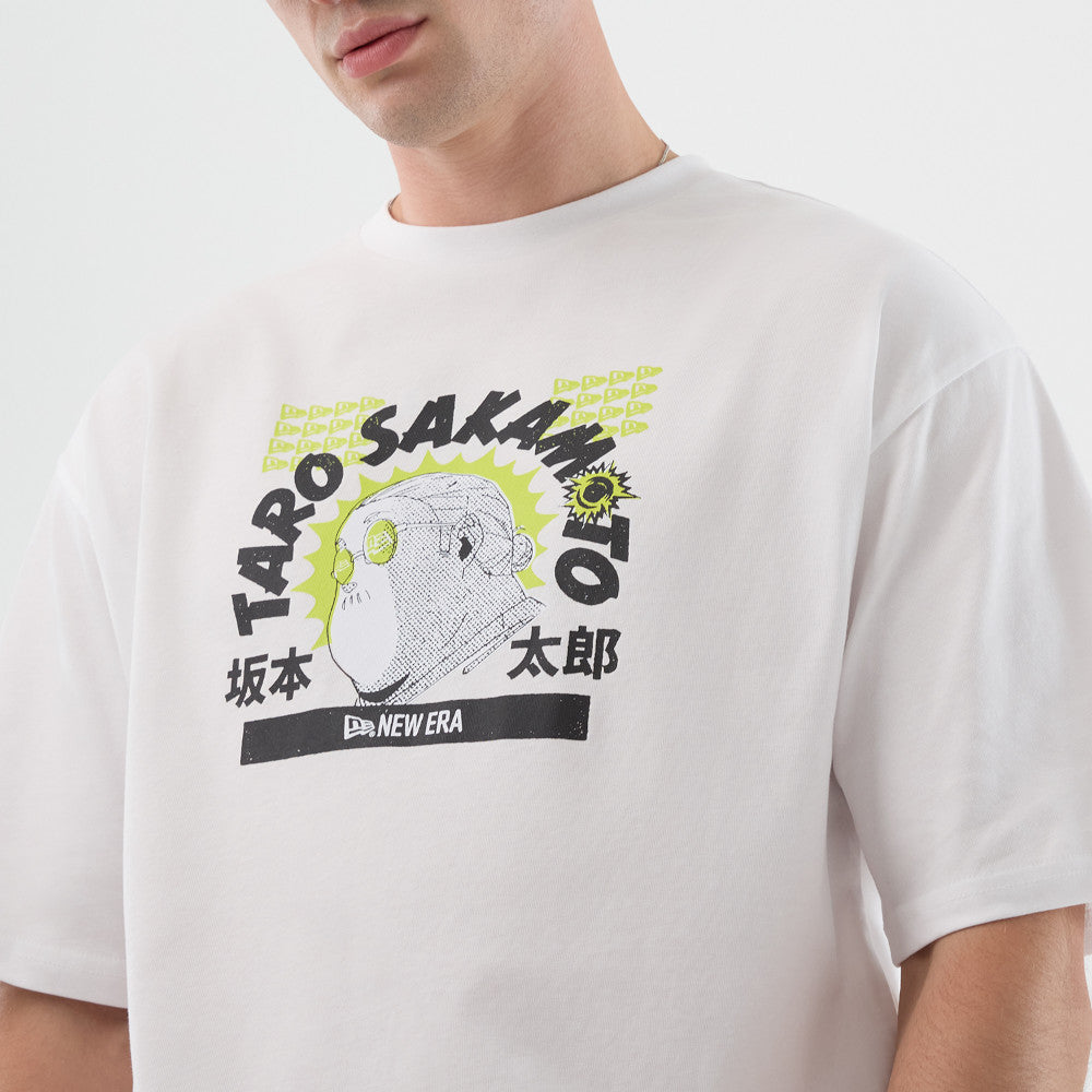 NEW ERA X NETFLIX SAKAMOTO DAYS CHARACTERS WHITE OVERSIZED SHORT SLEEVE T-SHIRT