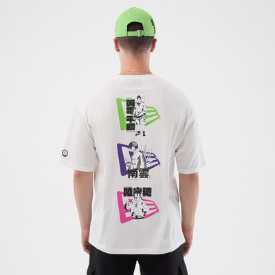 NEW ERA X NETFLIX SAKAMOTO DAYS CHARACTERS WHITE OVERSIZED SHORT SLEEVE T-SHIRT