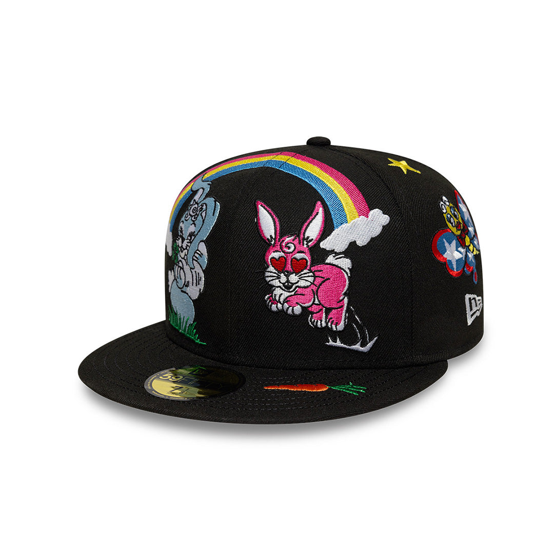 NEW ERA X KENZO HONG KONG EXCLUSIVE LUKE and K@LI EMBROIDERIES BLACK 59FIFTY CAP