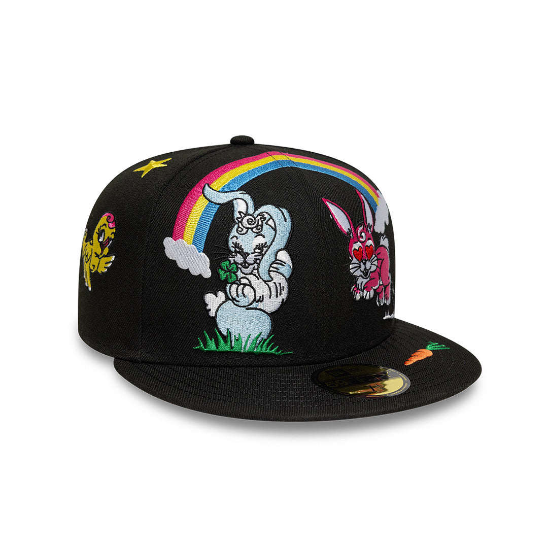 NEW ERA X KENZO HONG KONG EXCLUSIVE LUKE and K@LI EMBROIDERIES BLACK 59FIFTY CAP