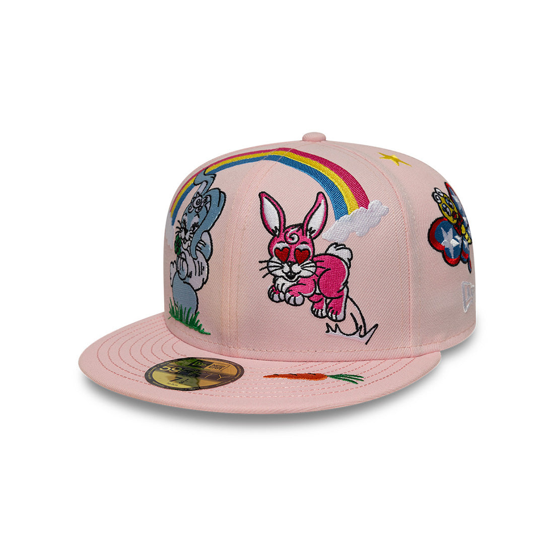 NEW ERA X KENZO HONG KONG EXCLUSIVE LUKE and K@LI EMBROIDERIES PINK 59FIFTY CAP