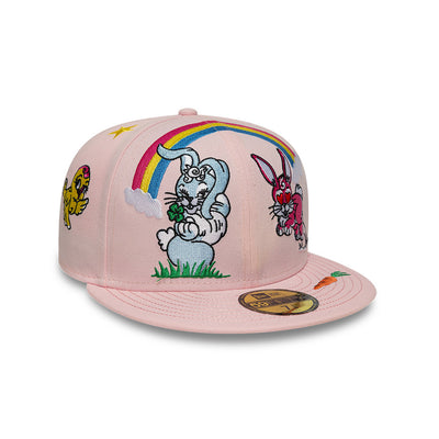 NEW ERA X KENZO HONG KONG EXCLUSIVE LUKE and K@LI EMBROIDERIES PINK 59FIFTY CAP