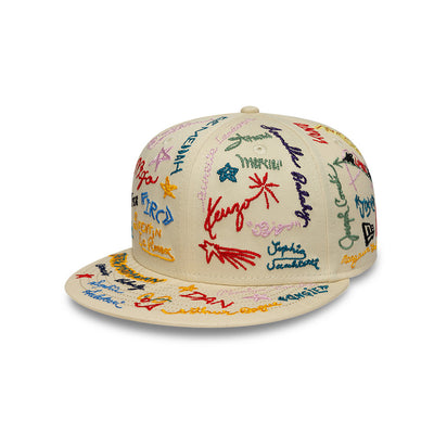 NEW ERA X KENZO HONG KONG EXCLUSIVE NAMES LIGHT CREAM 59FIFTY CAP