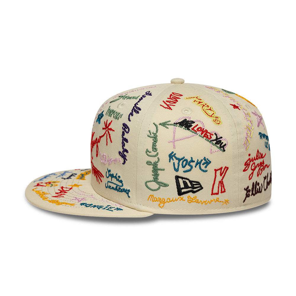NEW ERA X KENZO HONG KONG EXCLUSIVE NAMES LIGHT CREAM 59FIFTY CAP