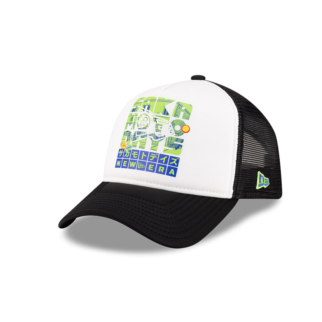 NEW ERA X NETFLIX SAKAMOTO DAYS 2-TONE BLACK VISOR WHITE 9FORTY AF TRUCKER CAP