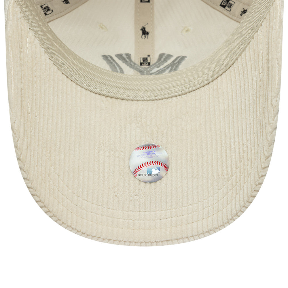 NEW ERA X RALPH LAUREN NEW YORK YANKEES CORDUROY BEIGE 9FORTY LONG VISOR CAP