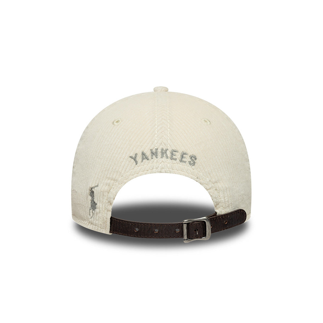 NEW ERA X RALPH LAUREN NEW YORK YANKEES CORDUROY BEIGE 9FORTY LONG VISOR CAP