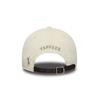 NEW ERA X RALPH LAUREN NEW YORK YANKEES CORDUROY BEIGE 9FORTY LONG VISOR CAP