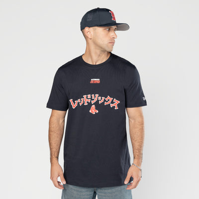 NEW ERA X HYPERFLY KATAKANA X MLB BOSTON RED SOX NAVY SHORT SLEEVE T-SHIRT