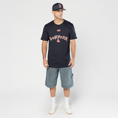 NEW ERA X HYPERFLY KATAKANA X MLB BOSTON RED SOX NAVY SHORT SLEEVE T-SHIRT