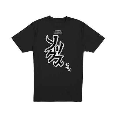 NEW ERA X HYPERFLY KATAKANA X MLB CHICAGO WHITE SOX BLACK SHORT SLEEVE T-SHIRT