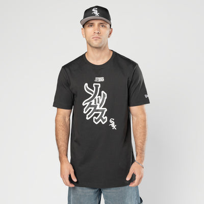 NEW ERA X HYPERFLY KATAKANA X MLB CHICAGO WHITE SOX BLACK SHORT SLEEVE T-SHIRT