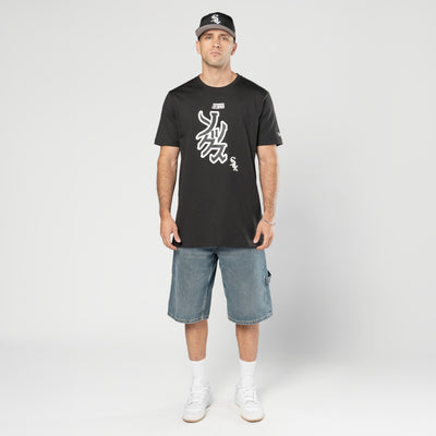 NEW ERA X HYPERFLY KATAKANA X MLB CHICAGO WHITE SOX BLACK SHORT SLEEVE T-SHIRT