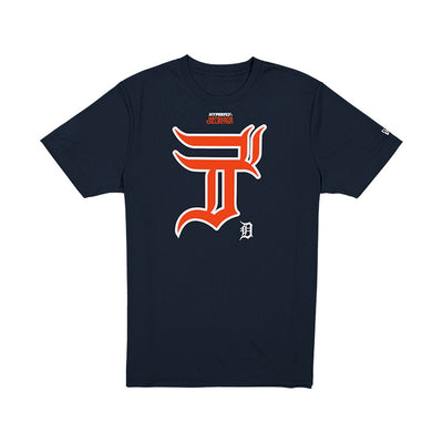 NEW ERA X HYPERFLY KATAKANA X MLB DETROIT TIGERS NAVY SHORT SLEEVE T-SHIRT