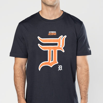 NEW ERA X HYPERFLY KATAKANA X MLB DETROIT TIGERS NAVY SHORT SLEEVE T-SHIRT