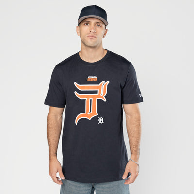 NEW ERA X HYPERFLY KATAKANA X MLB DETROIT TIGERS NAVY SHORT SLEEVE T-SHIRT