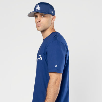 NEW ERA X HYPERFLY KATAKANA X MLB LOS ANGELES DODGERS DARK BLUE SHORT SLEEVE T-SHIRT