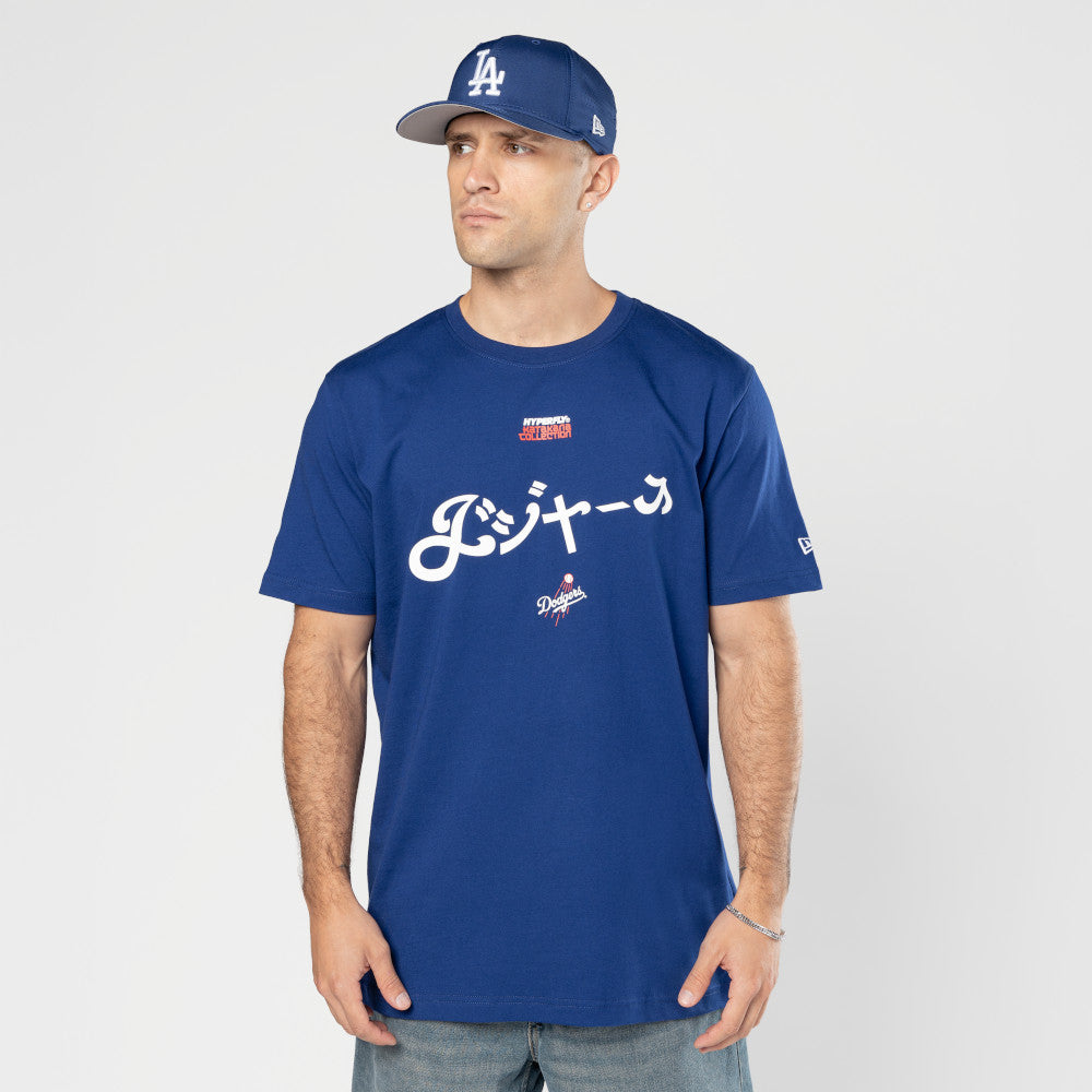 NEW ERA X HYPERFLY KATAKANA X MLB LOS ANGELES DODGERS DARK BLUE SHORT SLEEVE T-SHIRT
