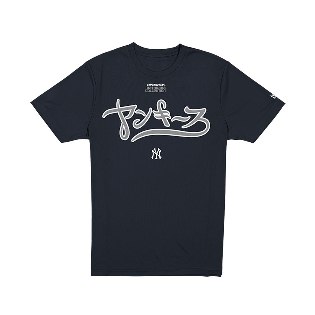 NEW ERA X HYPERFLY KATAKANA X MLB NEW YORK YANKEES NAVY SHORT SLEEVE T-SHIRT