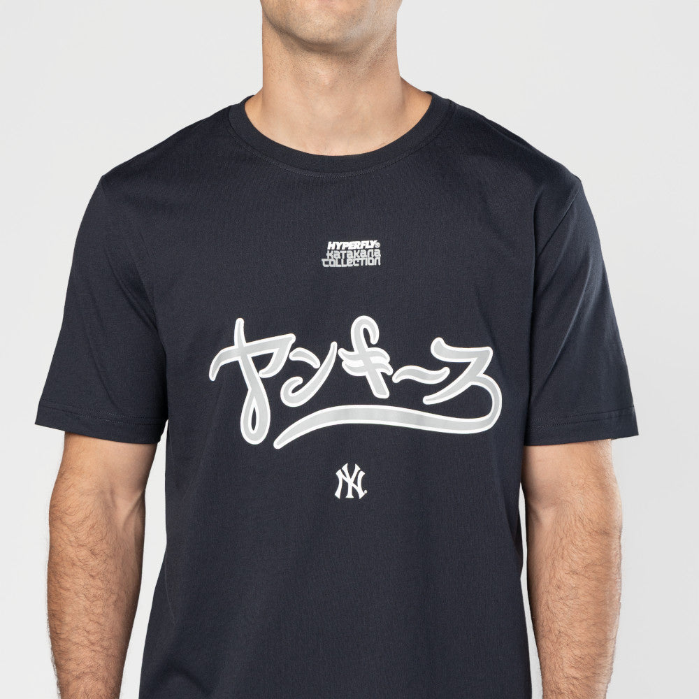 NEW ERA X HYPERFLY KATAKANA X MLB NEW YORK YANKEES NAVY SHORT SLEEVE T-SHIRT