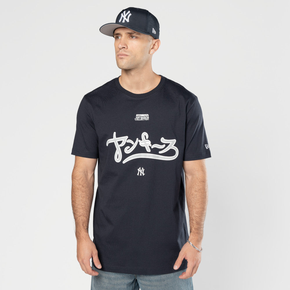 NEW ERA X HYPERFLY KATAKANA X MLB NEW YORK YANKEES NAVY SHORT SLEEVE T-SHIRT