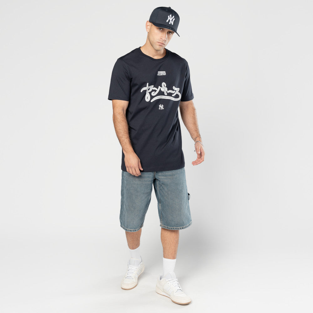 NEW ERA X HYPERFLY KATAKANA X MLB NEW YORK YANKEES NAVY SHORT SLEEVE T-SHIRT