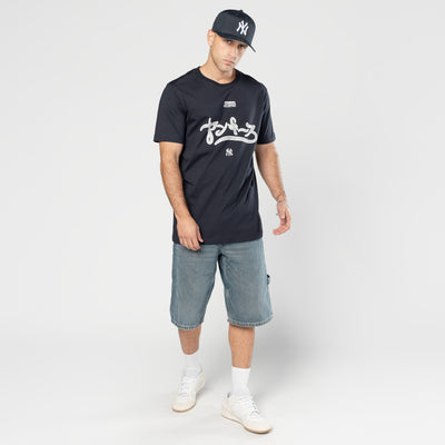 NEW ERA X HYPERFLY KATAKANA X MLB NEW YORK YANKEES NAVY SHORT SLEEVE T-SHIRT