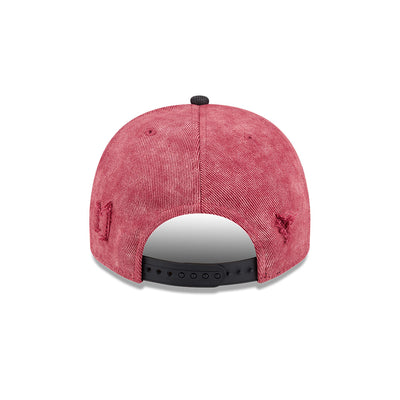 NEW ERA X POWERPUFF GIRLS BLOSSOM DISTRESSED 2-TONE BLACK VISOR WASHED RED 9FIFTY AF PRE-CURVED CAP